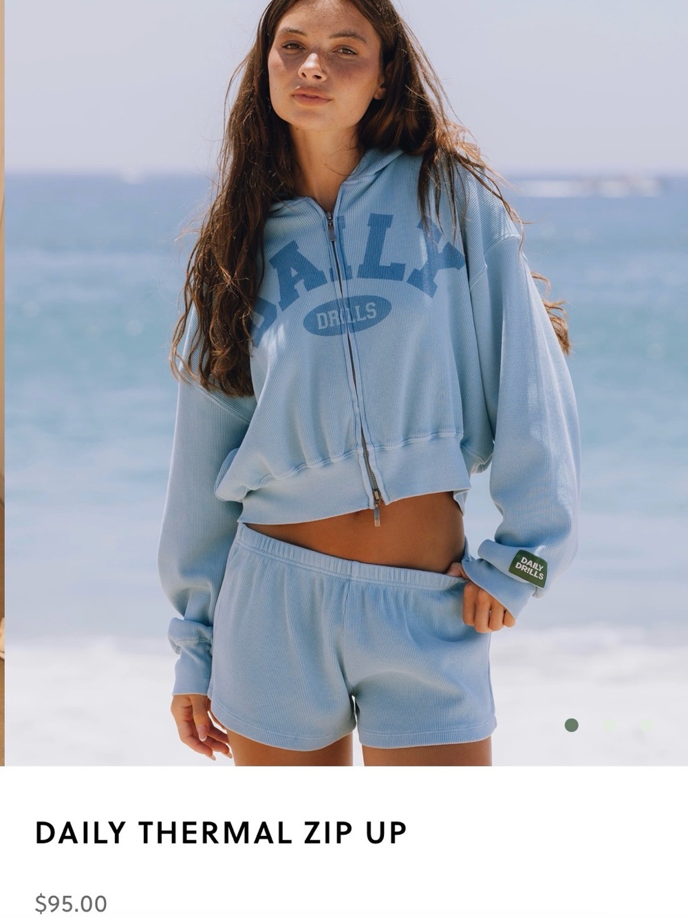 Daily Drills XS/S Sunbleached Malibu Blue Zip Up Hoodie AND Shorts